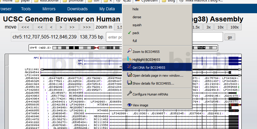 آموزش دریافت توالی یک ژن خاص در پایگاه داده UCSC Genome Browser